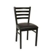 American Tables & Seating 77 BVS Indoor Side Chair with Ladder Back and Upholstered Seat, Metal Frame 1 image