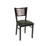 American Tables & Seating 77E Indoor Side Chair with Wood Back and Upholstered Seat, Metal Frame 1 image