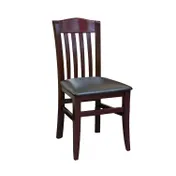 American Tables & Seating 830 Indoor Side Chair with Slat Back and Upholstered Seat, Beech Wood Frame 1 image