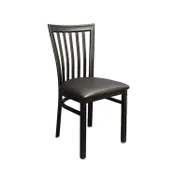 American Tables & Seating 87 BVS Indoor Side Chair with Slat Back and Upholstered Seat, Metal Frame 1 image