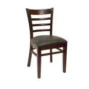 American Tables & Seating 880 Indoor Side Chair with Flared Ladder Back and Upholstered Seat, Beech Frame 1 image