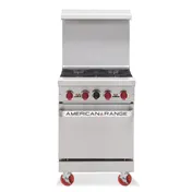 American Range AR-4 24" Restaurant Gas Range w/ (4) Open Burners, (1) Space Saver Oven, 155.000 BTU 1 image