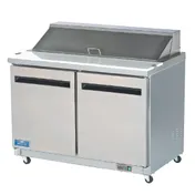 Arctic Air AMT60R 60" Two Section Mega Top Sandwich & Salad Prep Table w/ 2 Doors, 24 Pans 1 image