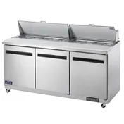 Arctic Air AMT72R 72" Three Section Mega Top Sandwich & Salad Prep Table w/ 3 Doors, 27 Pans 2 image