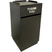 ATS TR1-BLK Trash Receptacle, C-Style, 23"W x 23"D x 45"H, 35-Gal Black Melamine Front Swing Door 1 image