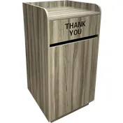 ATS TR1-GRY Decorative Trash Receptacle, 35 Gal, 23"W x 23"D x 45"H, Gray Melamine, Front Swing Door 1 image