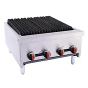 BakeMax BACGG24-4 24" Countertop Gas Radiant Charbroiler w/ (2) Burners, 60.000 BTU 1 image