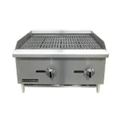 Black Diamond BDECTC-24/NG 24" Countertop Gas Radiant Charbroiler w/ (2) Burners, 60.000 BTU 1 image