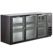 Beverage Air BB72HC-1-G-B 72" Three Section Back Bar Cooler with Glass Door, 19.92 cu. ft. 2 image