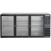 Beverage Air BB72HC-1-G-B 72" Three Section Back Bar Cooler with Glass Door, 19.92 cu. ft. 3 image