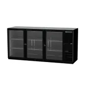 Beverage Air BB72HC-1-G-B 72" Three Section Back Bar Cooler with Glass Door, 19.92 cu. ft. 1 image