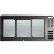 Beverage Air BB72HC-1-GS-B 72" 3 Section Black Back Bar Cooler with Glass Door 3 image