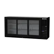 Beverage Air BB72HC-1-GS-B 72" 3 Section Black Back Bar Cooler with Glass Door 1 image
