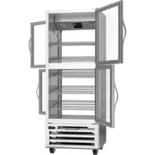 Beverage Air RID18HC-HG 27" 1-Section Pass-Thru Refrigerator w/ 4 Glass Half-Doors, Bottom Mounted, 18.38 cu. ft. 4 image