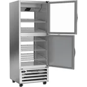 Beverage Air RID18HC-HGS 27" 1-Section Pass-Thru Refrigerator w/ 2 Solid & 2 Glass Half-Doors, Bottom Mounted, 18.38 cu. ft. 3 image