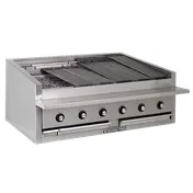 Bakers Pride L-48RS-R 48" Low Profile Countertop Gas Radiant Charbroiler w/ (10) Burners, 150.000 BTU 1 image