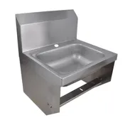 BK Resources BKHS-D-1410-1-BKK 14" Wall Mounted Hand Sink without Faucet / with Knee Valve Bracket 1 image