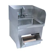 BK Resources BKHS-D-1410-SKTS-P-G 14" Wall Mounted Hand Sink with Faucet & Towel Dispenser 1 image