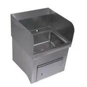 BK Resources BKHS-D-1410-SKTS 14" Wall Mounted Hand Sink without Faucet - with Towel Dispenser 1 image
