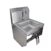 BK Resources BKHS-D-SS-1-BKK-PG 9" Wall Mounted Hand Sink w/Hands Free Faucet-Double Knee Valves 1 image