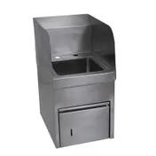 BK Resources BKHS-D-SS-SKTS 9" Wall Mounted Hand Sink without Faucet - with Towel Dispenser 1 image
