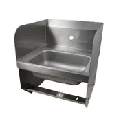 BK Resources BKHS-W-1410-1-SS-BKK 14" Wall Mounted Hand Sink without Faucet - with Knee Valve Bracket 1 image