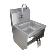 BK Resources BKHS-W-SS-1-BKK-PG 9" Wall Mounted Hand Sink w/Hands Free Faucet&Double Knee Valves 1 image