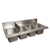 BK Resources DDI4-R5-1014HS Drop-In Sink, (4) Compartment, 48"W X 24"D 1 image