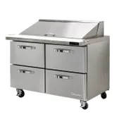 Blue Air BLMT48-D4-HC 48-3/8" 4-Drawer Mega Top Sandwich Prep Table, (18) 1/6 Size Pans, 1/4 HP 1 image