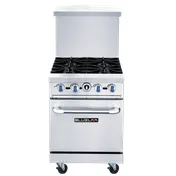 Blue Air BLR24-4B 24" Gas Restaurant Range w/ (4) Open Burners, (1) Standard Oven, 152.000 BTU 1 image