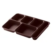 Cambro 10146DCP167 Tray - 6-Compartment, Brown, 14" x 10" x 1-7/16", Co-Polymer, Dishwasher Safe 1 image