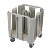 Cambro ADCSC480 S-Series 27x27 Compact Dish Caddy, 500 lb, Polyethylene, Speckled Gray, 4 Towers 1 image