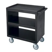 Cambro SC230110 NSF Black Polyethylene 3-Shelf Service Cart - 33.25" x 20" x 34.63" 1 image