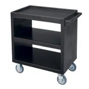 Cambro SC230S110 NSF Black Polyethylene 3-Shelf Service Cart - 33.25" x 20" x 34.63" 1 image