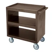 Cambro SC230S131 NSF Dark Brown Polyethylene 3-Shelf Service Cart - 33.25" x 20" x 34.63" 1 image