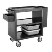 Cambro SC230S615 NSF Charcoal Gray Polyethylene 3-Shelf Service Cart - 33.25" x 20" x 34.63" 1 image