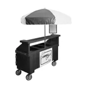 Cambro CVC72192 Camcruiser Granite Green Vending Cart w/ Umbrella, 3 Counter Wells, 3 Compartments 1 image