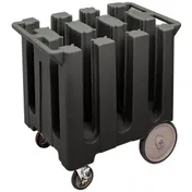 Cambro DC575110 6 Column Black Dish Caddy Cart, 360 Plates, 32-5/8"W x 23-1/2"L, Polyethylene, NSF 1 image