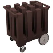 Cambro DC575110 6 Column Black Dish Caddy Cart, 360 Plates, 32-5/8"W x 23-1/2"L, Polyethylene, NSF 2 image
