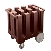 Cambro DC575131 6 Column Dish Caddy Cart, 32.625W x 23.5L x 31.75H, Dark Brown, Polyethylene, 360 Plate Capacity 1 image