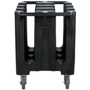 Cambro DC700110 6 Column Black Polyethylene Dish Caddy Cart, 360 Plate Capacity, 32.625"W x 23.5"L x 31.75"H 2 image