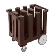 Cambro DC700131 6 Column Dark Brown Polyethylene Dish Caddy Cart 360 Plates 32.625"W x 23.5"L x 31.75"H 1 image