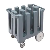 Cambro DC700191 6 Column Poker Chip Dish Caddy Cart, 360 Plates, 32.625W x 23.5L x 31.75H, Granite Gray, Polyethylene 1 image