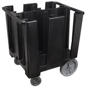 Cambro DCS1125110 Black Versa Dish Caddy, 4 Column, 30-39" Height, Polyethylene, 201-400 Plates 1 image