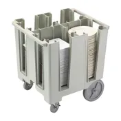Cambro DCS1125480 Speckled Gray Polyethylene Versa Dish Caddy, 4 Columns, 30-39" Height, Vinyl Cover, 201-400 Plates 1 image