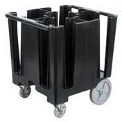 Cambro DCS950110 Black Versa Dish Caddy, 5 Column, 30-39 Height, Polyethylene, 225-300 Plates 1 image