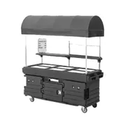 Cambro KVC856C158 CamKiosk Polyethylene Hot Red Vending Cart w/ 6 Pan Wells and Canopy 1 image
