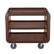 Cambro SC337131 Dark Brown Polyethylene Beverage / Service Cart Pro w/ 3 Shelves 1 image