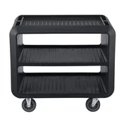 Cambro SC337S110 Black Polyethylene Beverage / Service Cart Pro w/ 3 Shelves 1 image