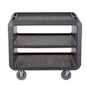 Cambro SC337S615 Charcoal Gray Polyethylene Beverage / Service Cart Pro w/ 3 Shelves 1 image